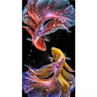 ราคา (พร้อมส่ง) ครอสติชคริสตัล diamond painting ปลามงคล ขนาด 30x50 cm ภาพมงคลตกแต่งบ้าน ศิลปะ DIY 5D รหัสภาพYY023 (1729658848113757121)