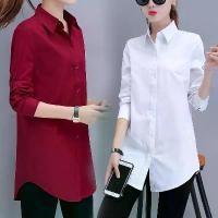 ราคา เสื้อเชิ้ตสีขาวสำหรับผู้หญิง แขนยาว ใส่หน้าร้อน อเนกประสงค์ พลัสไซส์ ทรงหลวมใหม่ เสื้อเบลาส์มีสไตล์ ความยาวปานกลาง แฟชั่น เสื้อ เชิ้ต ยูนิโคล่ เสื้อ เชิ้ต ยูนิโคล่ (1731727376583198549)