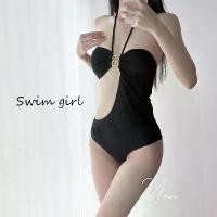 ราคา swim girlชุดว่าย swimsuit ชุดว่ายน้ำวันพีช สไตล์เซ็กซี่ ผูกคอ # 0242 (1732274792144995565)