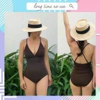 ราคา ชุดว่ายน้ำวันพีชสีน้ำตาล สายปรับได้ สไตล์เกาหลี Basic not basic รุ่น Strappy One Piece Swimsuit สินค้าแนะนำ (1731698345549530571)