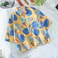 ราคา ฤดูร้อน เสื้อเชิ้ตผู้ชายหน้าร้อน เสื้อเชิ้ตลายดอกไม้สีส้ม เสื้อเชิ้ตแขนสั้นผู้ชาย เสื้อเชิ้ตคู่รัก swimsuit (1731457828506731925)