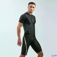 ราคา 50-90kg Swimsuit ชุดว่ายน้ำผู้ชาย กันยูวี พร้อมกางเกงขาสั้น ชุดกีฬา ชุดว่ายน้ำชายพลัสไซส์ 2369 คลังสินค้า (1732227541358708091)