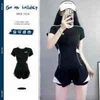 ราคา ชุดว่ายน้ำกีฬา ทูพีช กางเกงขาสั้น สีดำ กันUV - Swimsuit 91301 (1732233878524953959)