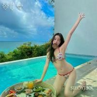ราคา ชุดบิกินี่ sexy swimsuit บิกินี่เชอร์รี่ ทูพีช โชว์หลัง beach (1731247102121773784)