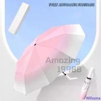 ราคา Wilsona UV protection parasol automatic umbrella 10 keel strong gradient color beautiful package capsule umbrella UV protection sun umbrella women's double layer rain umbrella Mi (1732342121400141665)