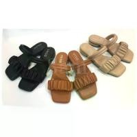 ราคา prettycomfort รองเท้าแตะหญิง รองเท้าแตะแบรนด์ รองเท้าแตะเกาหลี Slippers หนัง Pu แบบสวมใส่สบาย รองเท้าแฟชั่น ส้นสูง2cm. SK2034 (1729733341414525582)