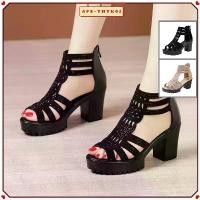 ราคา รองเท้า ส้นสูงทรงพลอยสำหรับผู้หญิง, รองเท้าส้นสูงเปิดหน้าเท้าสไตล์แฟชั่น, รองเท้าส้นสูงหลังมีซิปเปอร์ รองเท้าแตะ เปิด ส้น ปลายแหลม open toe heels (1731772583438485897)