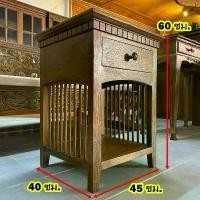 ราคา (ประกอบแล้ว) ตู้หัวเตียง ไม้สักแท้ สูง 60 cm. โต๊ะหัวเตียง โต๊ะมินิมอล ตู้วินเทจ Teak bedside Wooden Cabinet (1732284430611678682)