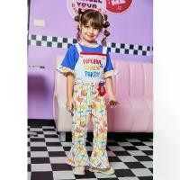 ราคา NIKI BEBE- ชุดเอี๊ยมลูกสาว กางเกงขายาว เสื้อยืดคอกลมแขนระบาย Oh! My Popcorn and Cheese Collection (1732350938157320169)