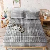 ราคา COD Mattress Protector ผ้าปูที่นอนลายสก็อต Cotton100% ผ้ารองกันเปื้อน 360 องศา (1731693810827823020)