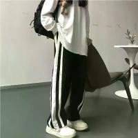 ราคา กางเกงลำลองลายทางสไตล์เกาหลี ทรงหลวม ขาตรง กางเกงกีฬา ขากว้าง กางเกง พี่พีท สี ขาว กางเกง ขากระบอก ใหญ่ flared leggings (1731949482123167756)