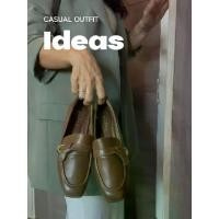 ราคา New!!! รองเท้าคัชชู ส้นเตี้ย โลฟเฟอร์ รองเท้าทำงาน อะไหล่สีทองคาดโบว์ ด้านข้าง Loafers (1731445476422486780)