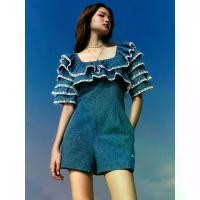 ราคา Pomelo. x Landmeé มินิเดรสยีนส์แขนตุ๊กตาแต่งดีเทลระบาย / Pomelo. x Landmeé Ruffled Sleeve Denim Romper (1730585841516120155)