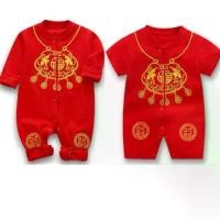 ราคา [ส่งจาก กทม] ชุดตรุษจีนเด็กทารก ชุดจีนเด็กชาย หญิง Romper รอมเปอร์ บอดี้สูทตรุษจีน ชุดเด็กสีแดง งานปัก (1731606565537483248)