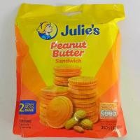 ราคา julie's peanut butter sandwich biscuits ขนม ขนมปังกรอบสอดไส้ครีม เนยถั่ว ตรา จูลี่ส์ 360 กรัม EXP.10/1/26 (1731910519388800646)