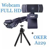 ราคา กล้องWebcam PC Notebook Webcam OKER A229 มีขาตั้งกล้อง ความละเอียด Full HD 1080P รับประกัน 1ปี ส่งฟรี (1729619115711564773)