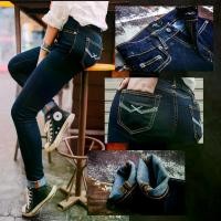 ราคา ลดล้างสต็อค WAFT X WEFT รุ่น LIQUID INDIGO ผ้ายืดทรงเดฟเอวสูง 12 oz. HIGH SKINNY กางเกงยีนส์ขายาวผู้หญิง Women Clothing Jean (1729650952394934592)