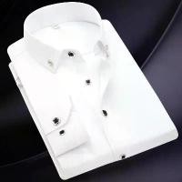 ราคา เสื้อเชิ้ตแขนยาวสำหรับผู้ชาย, เสื้อเชิ้ตสีขาวสำหรับผู้ชาย, สไตล์มืออาชีพธุรกิจ, หัวเข็มขัดเจาะ, เสื้อเชิ้ตสีทึบ, เสื้อผ้าลำลองสำหรับผู้ชาย เสื้อ bus เก รุก ใส่ stussy แขน ยาว ไม่ (1731351384459806480)