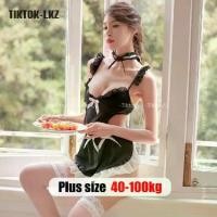 ราคา เสื้อผ้าสาวอวบอ้วน พลัสไซส์ ชุดนอนสาวอวบ ชุดนอนไม่ได้นอน ไซส์ใหญ่ ชุดนอนเซ็กซี่สำหรับผู้หญิง ชุดแม่บ้าน Cosplay ชุดนอนเซ็กซี่พร้อมขอบลูกไม้ สไตล์โลลิต้า เปลือย (1732046069666186772)