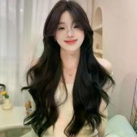 ราคา วิกผมหยิกยาว สไลด์ปลายโช้คเกอร์สีน้ำตาลดำหวาน ยาว 65 ซม. glueless wig (1731458263170649033)
