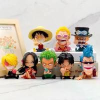 ราคา Q-version One Piece's Zoro and Luffy, center console decorations, cartoon characters, handmade PVC models zoro sanji combo gojo figure deck (1731822687894078774)