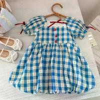 ราคา ชุดเด็กผู้หญิง ลายสก๊อตสีน้ำเงิน แขนสั้น กระโปรงตูมดอกไม้ฝรั่งเศส เหมาะสำหรับฤดูร้อน มาใหม่ เหมาะสำหรับเด็กอนุบาล กระโปรงตูมดอกไม้ birthday dress girl (1732345108907263459)