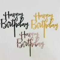 ราคา ป้ายท็อปเปอร์อะคริลิค Happy Birthday สําหรับตกแต่งเค้กวันเกิด Happy Birthday Acrylic Topper Sign (1732138071006087774)