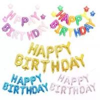 ราคา ลูกโป่งฟอยล์ ลายตัวอักษร Happy birthday 13ตัว ขนาด16นิ้ว มีก้านเป่า ใช้ปากเป่าได้ วันเกิด ตัวอักษร HBD (1729550678938979241)
