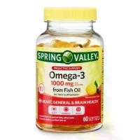 ราคา Spring valley Omega-3 1000mg from Fish Oil 60 softgels. (1730948064556977074)