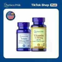 ราคา Women's Glow and Wellness Bundle Folic Acid 400mcg 250 Tablets + Vitamin E 400IU 100 Softgels | Supports Reproductive Health, PCOS Symptom Management, Heart & Skin Wellness | Wit (1732361360393668127)