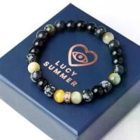 ราคา LUCY SUMMER กำไลข้อมือหินแท้ SNOW BLACK TIGER (Snowflake, Black Obsidian,Multi-color Tiger eye) (1731960598303901341)