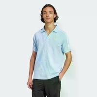 ราคา adidas Lifestyle adidas Originals Waffle Knit Polo Shirt Men Blue KC0690 (1731990661763599123)