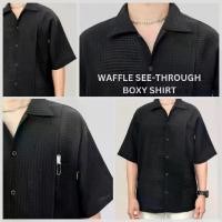 ราคา MENIMAL Waffle See-Through Boxy Shirt เสื้อเชิ้ตครอป แขนสั้น ซีทรู (1730672611500984446)