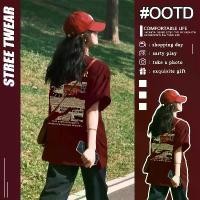 ราคา เสื้อยืดแขนสั้นผ้าฝ้าย สำหรับผู้ชายและผู้หญิง พิมพ์ลายอเมริกัน ทรงหลวม เสื้อคู่รัก Women Lady Clothing waffle flefle ชุด เเฟชั่น ชุด miu ชุด ทานตะวัน สาวอวบ Couple (1731148756807616921)