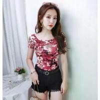 ราคา เสื้อยืดเปิดไหล่ ทรงสลิมฟิต แขนสั้น ยางยืด เสื้อลายพราง สำหรับผู้หญิง ฤดูใบไม้ผลิ/ฤดูร้อน มาใหม่ เสื้อยืดครอปแขนสั้นเอวลอย เสื้อ ยืด คอตตอน สบาย ทุกที่ กันยู วี ทุกวัน รีเมค เสื้ (1732254198511143884)