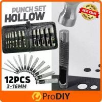 ราคา DESIGNICE SHOP---ชุดเหล็กปั๊มรู ชุดเหล็กตอกประเก็น 12 ตัวชุด เข็มขัดเจาะรูเจาะรูเจาะรูสิ่วเจาะถุงผ้าใบ 12 ชิ้นชุดเจาะรอบคม 3-16mm Hollow Punch Set Heavy-Duty Leather Round Hole P (1730295293137422803)