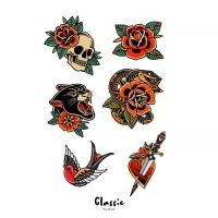 ราคา แบบสัก Old school Tattoo 04 – ศิลปะบนผิวกาย สไตล์Old school 20 แผ่น แบบสักสี (1732367986041849377)