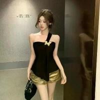 ราคา เสื้อกั๊กเปิดไหล่ สีดำ ดีไซน์เก๋ๆ สำหรับผู้หญิง ทรงสลิมฟิต เสื้อเปิดไหล่ ดีไซน์กุทัณฑ์ที่สนับสนุน ชุดฤดูร้อน winter bodysuit เสื้อ กราม binder ชุด เวียดนาม คนอ้วน เสื้อ ผ้า แฟชั่ (1731406429851911470)