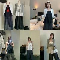ราคา Set 2 pcs. เสื้อสายเดี่ยวงานผ้าลินิน มียางยืดด้านหลัง สายปรับระดับได้ มาพร้อมเสื้อคลุมแขนยาว ติดกระดุมหน้า เนื้อผ้ายืดหยุ่นใส่สบายค่ะ (1731844769640712201)
