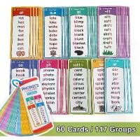 ราคา 60Pcs Phonics Sight Words English Flash Cards for Kids Learning Short Long Blends Vocabulary Educational Cognitive Card สินค้าแนะนำ (1732366872301569211)