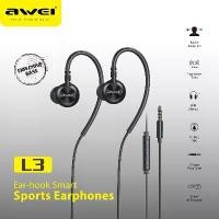 ราคา ขายดีประจำเดือนนี้ Awei หูฟัง AUX L3 Ear-hook Smart Super Bass Earphones ฟังสเตอริโอเบสหูฟังสีดำหูฟังแบบครอบหูพร้อมไมโครโฟน Gratis Ongkir (1732442315425548271)