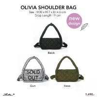 ราคา ใหม่ Lada กระเป๋าสะพายไหล่ รุ่น Olivia มี 3 สี Black/Gun/Moss นุ่มอยู่ทรง น้ำหนักเบา ช่องเยอะ (1730843321144543624)