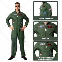 ราคา เครื่องแต่งกายฮาโลวีนสำหรับผู้ชาย, ทหารสีเขียว, ทหารอากาศ, TOP GUN, 0906 (1732416481367525315)
