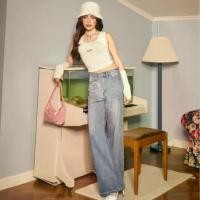 ราคา Atipa - Ribbon Atipa Jeans กางเกงยีนส์ทรงกระบอกกลางปักโบว์ (1730622223265335477)