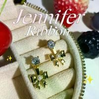 ราคา Jennifer ribbon earring ต่างหู 1 คู่ ชุบทอง18K ก้านเงิน ไม่ลอก ไม่ดำ ต่างหูโบว์ (1730926059809114462)