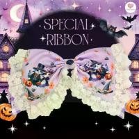 ราคา โบว์สีม่วงครีมลายฮาโลวีน (Special Ribbon) กิ๊ฟโบว์ติดผม พิมพ์ลายฮาโลวีน กิ๊ฟสีทอง ติดง่าย ไม่เจ็บหัว (1730987642152978655)