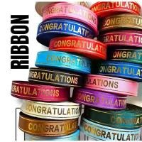 ราคา Congratulations Ribbon ริบบิ้น ผ้าต่วน ริบบิ้น ribbon for diy มีหลายสี หลายแบบให้เลือก ขนาดกว้าง 25มิล แบ่งตัดความยาวจากม้วน 540cm ขนาดตัดแบ่งจากม้วน ไม่ใช่ราคายกม้วนนะคะ (1731908330200402626)