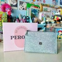ราคา PEROTA Poppy Card Holder กระเป๋าสตางค์ หนังลายผ้ายีนส์ สีฟ้า ขายดี (1731775527670810472)