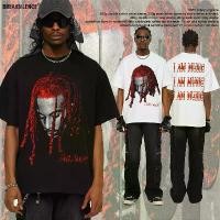 ราคา Play Boi เสื้อยืดคอกลมผู้ชาย พิมพ์ลาย สไตล์อเมริกัน ระบายอากาศได้ดี เท่ ผ้าฝ้ายแท้ แขนสั้น ไหล่ตก ความจุ 300 กรัม เหมาะสำหรับฤดูใบไม้ผลิและฤดูร้อน ปี 2025 (1732385063173391370)