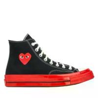 ราคา Club 21 – COMME des GARÇONS PLAY – Converse High-Top Chuck70 Red Sole (Black) (1732409398862775644)
